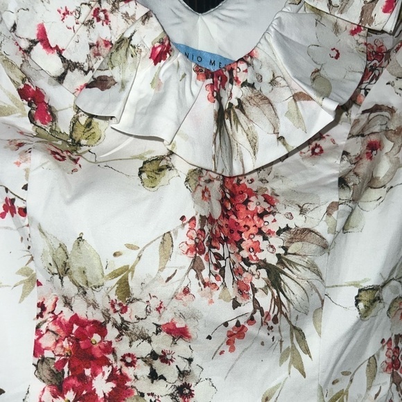 Antonio Melani Crop Top 0 NWT Floral Ruffle Boho V-neck Formal Casual - Picture 4 of 8